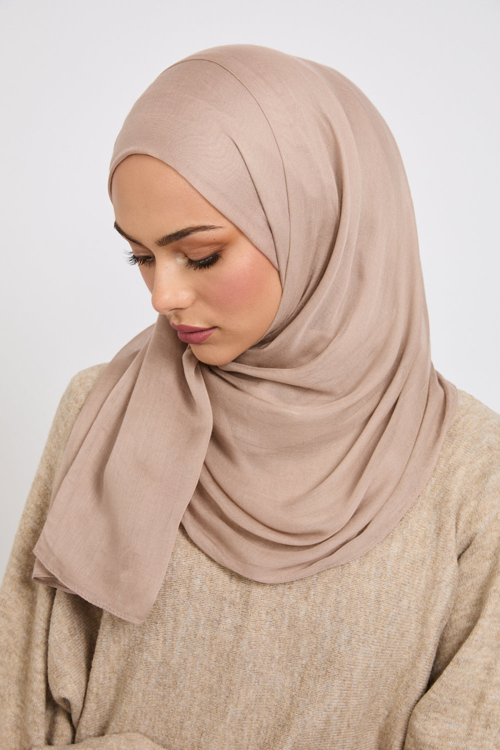 Premium Modal Matt Hijab - Pumice Stone