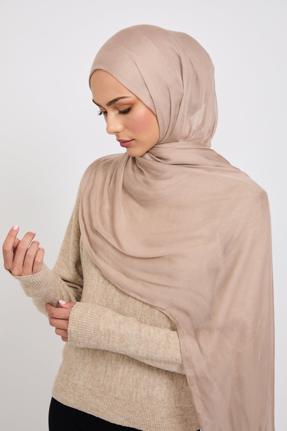 Premium Modal Matt Hijab - Pumice Stone