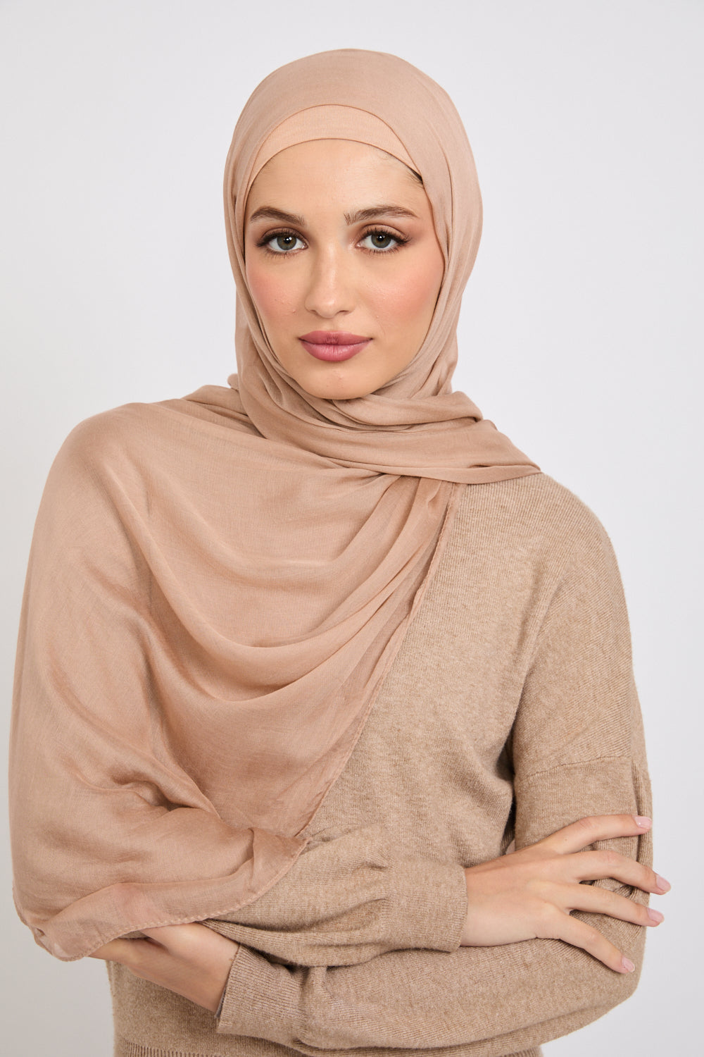 Premium Modal Matt Hijab - Light Taupe