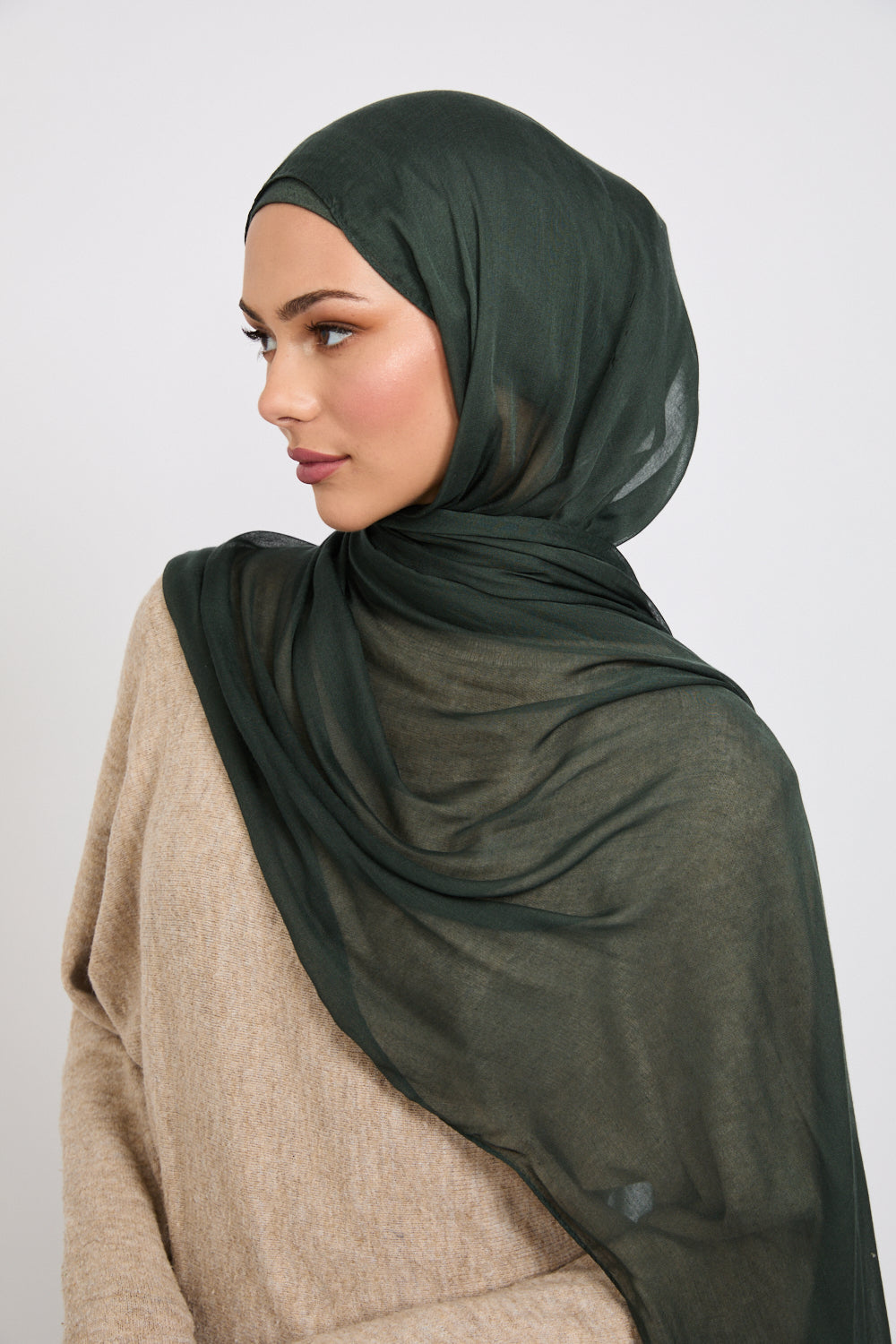 Premium Modal Matt Hijab - Deep Forest