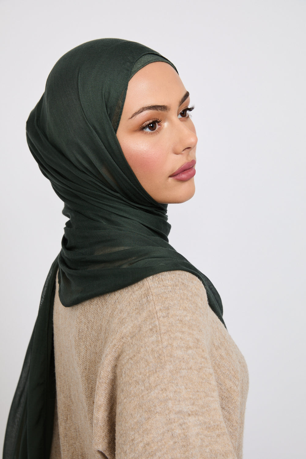 Premium Modal Matt Hijab - Deep Forest