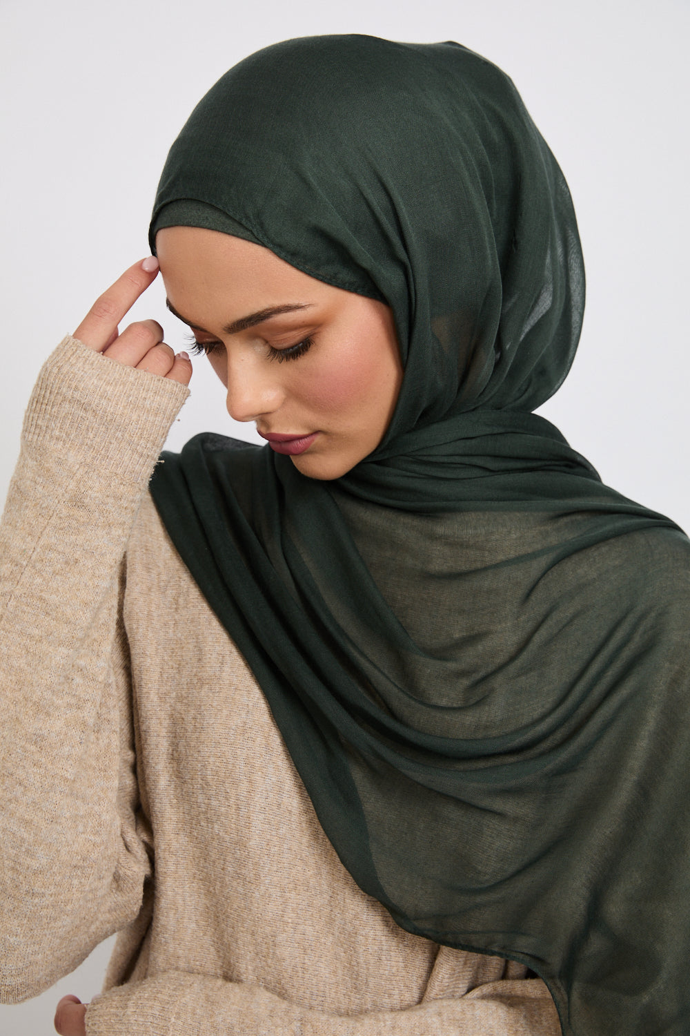 Premium Modal Matt Hijab - Deep Forest