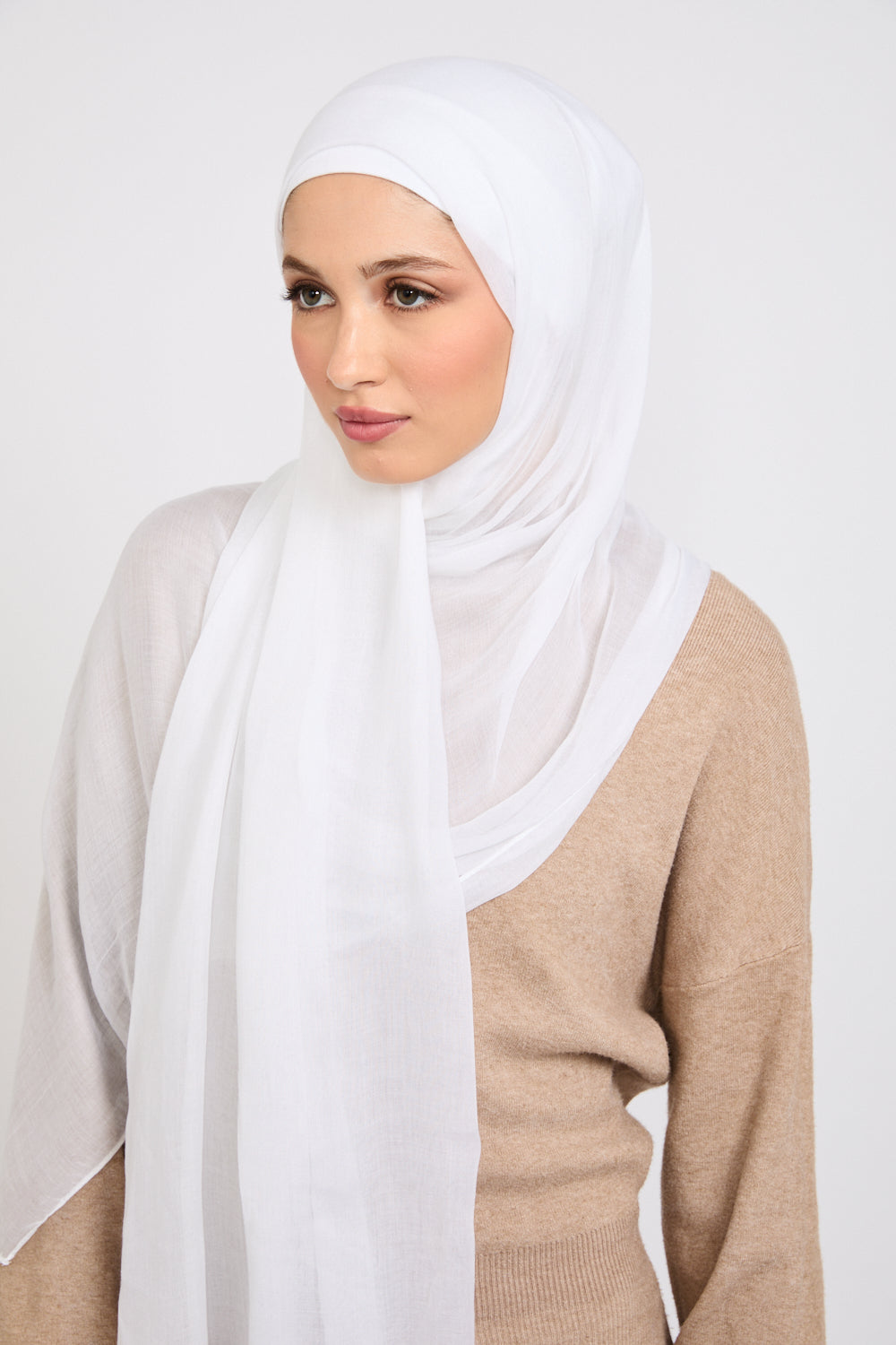 Premium Modal Matt Hijab - Lucent White