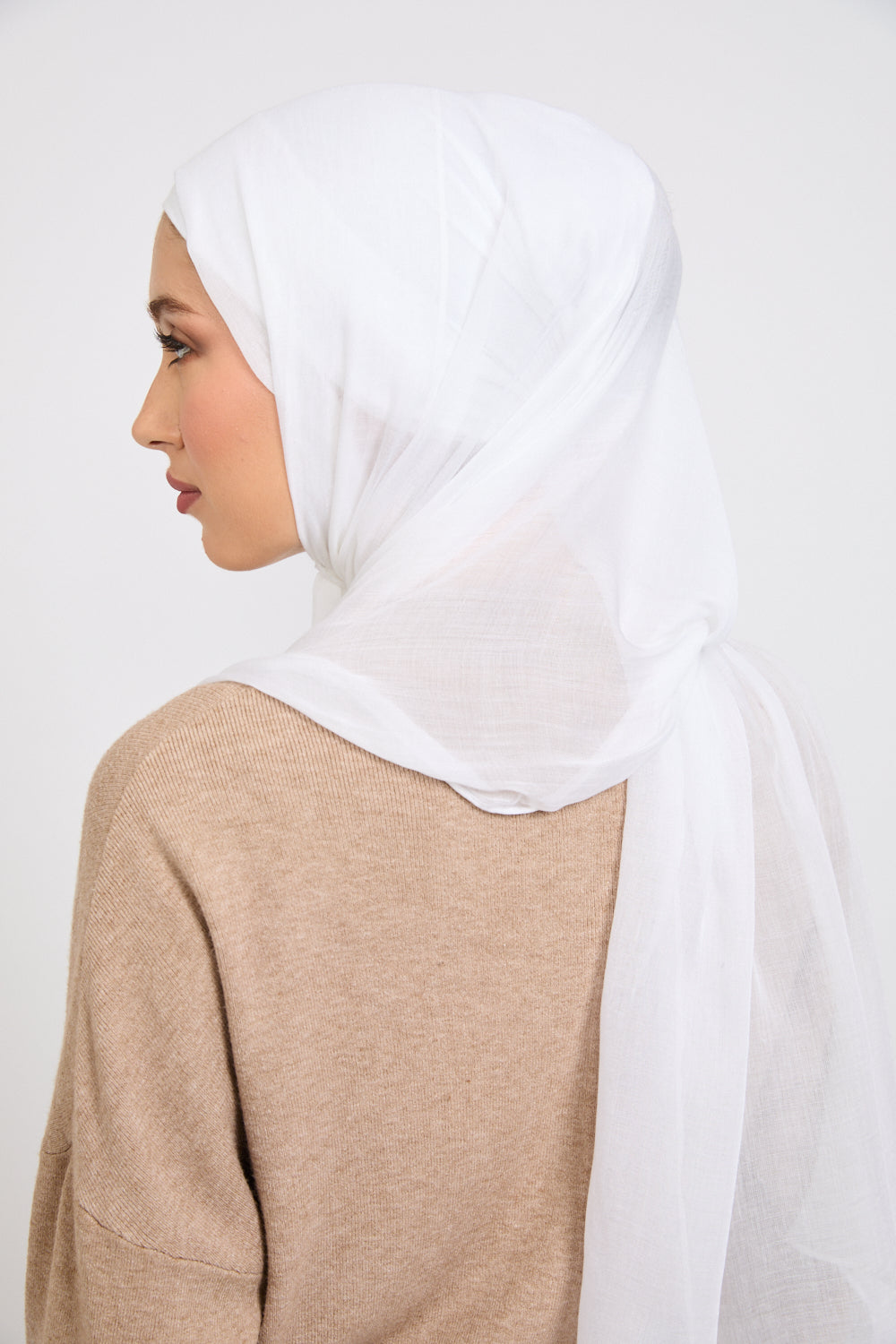 Premium Modal Matt Hijab - Lucent White