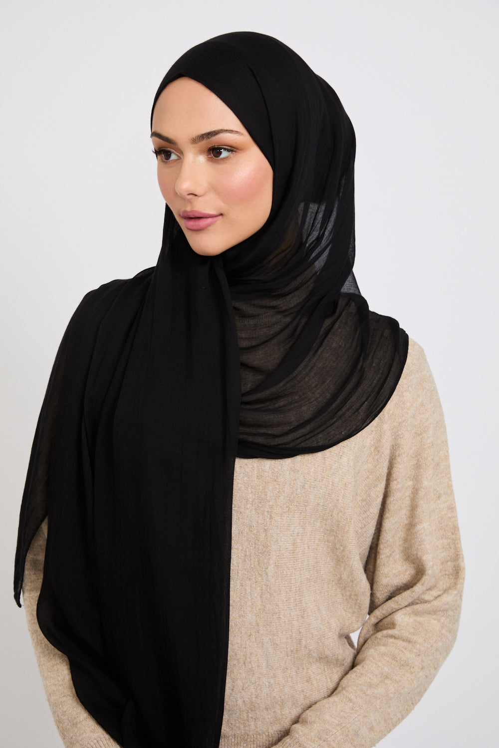 Premium Modal Matt Hijab - Black
