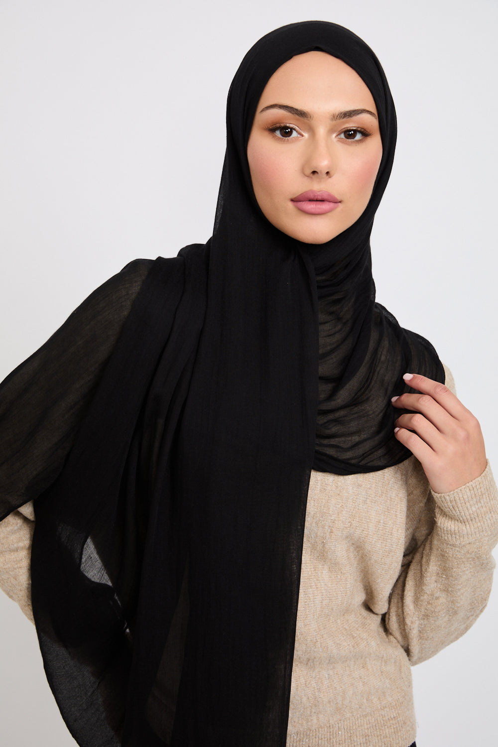 Premium Modal Matt Hijab - Black