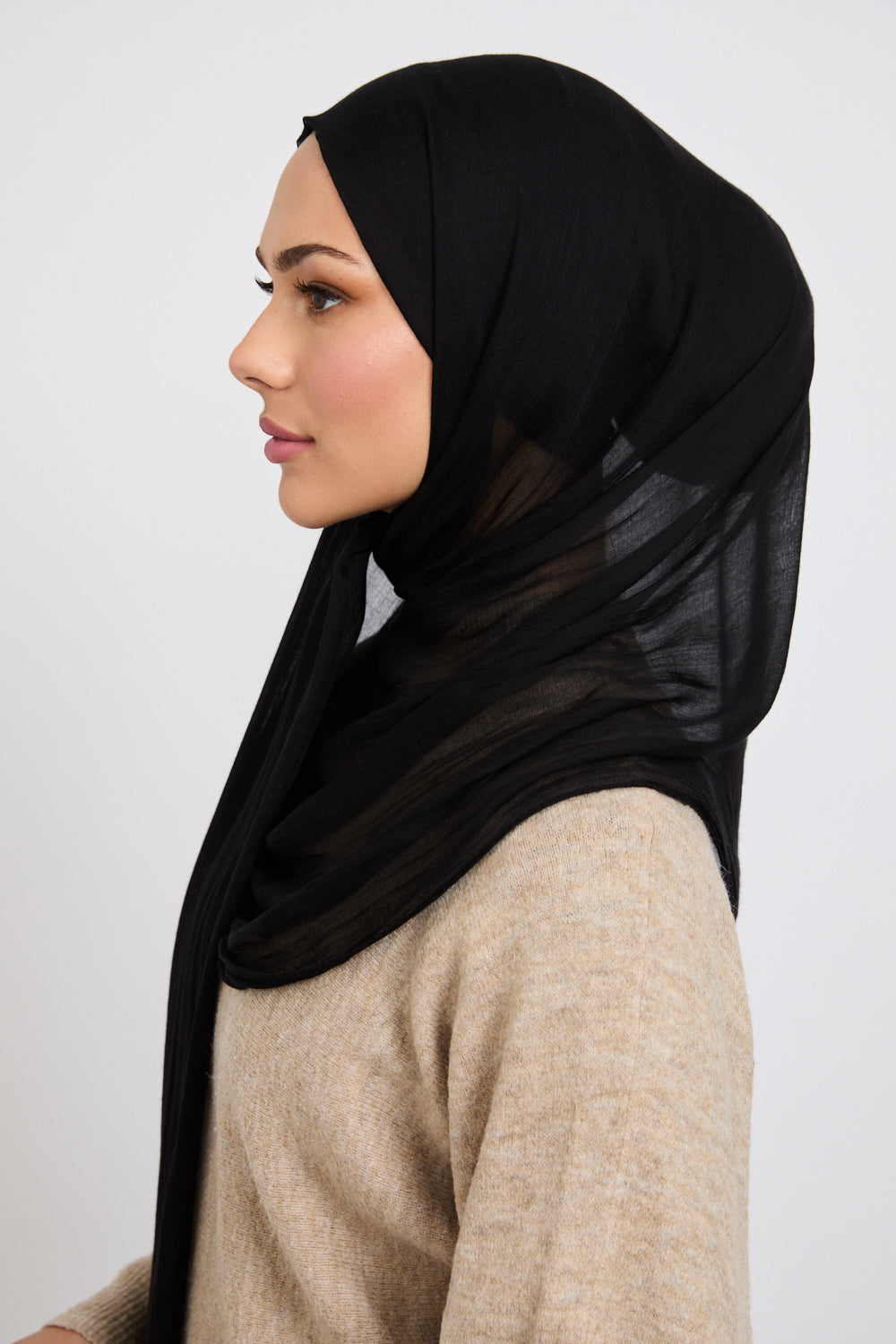Premium Modal Matt Hijab - Black