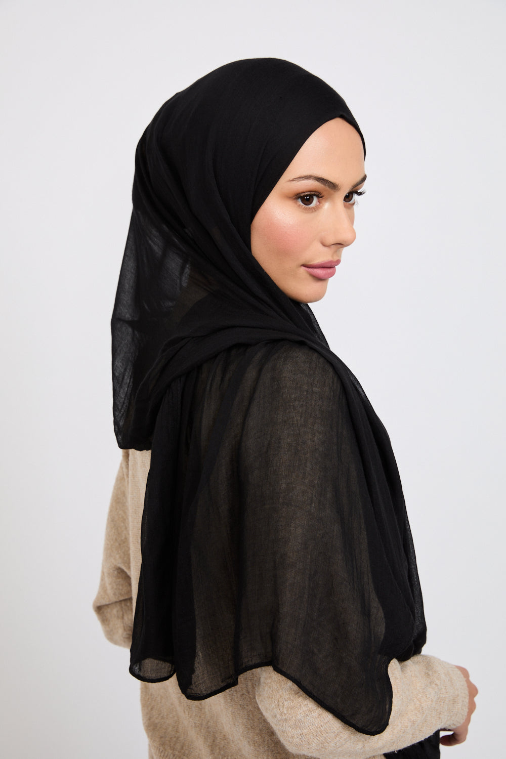 Premium Modal Matt Hijab - Black