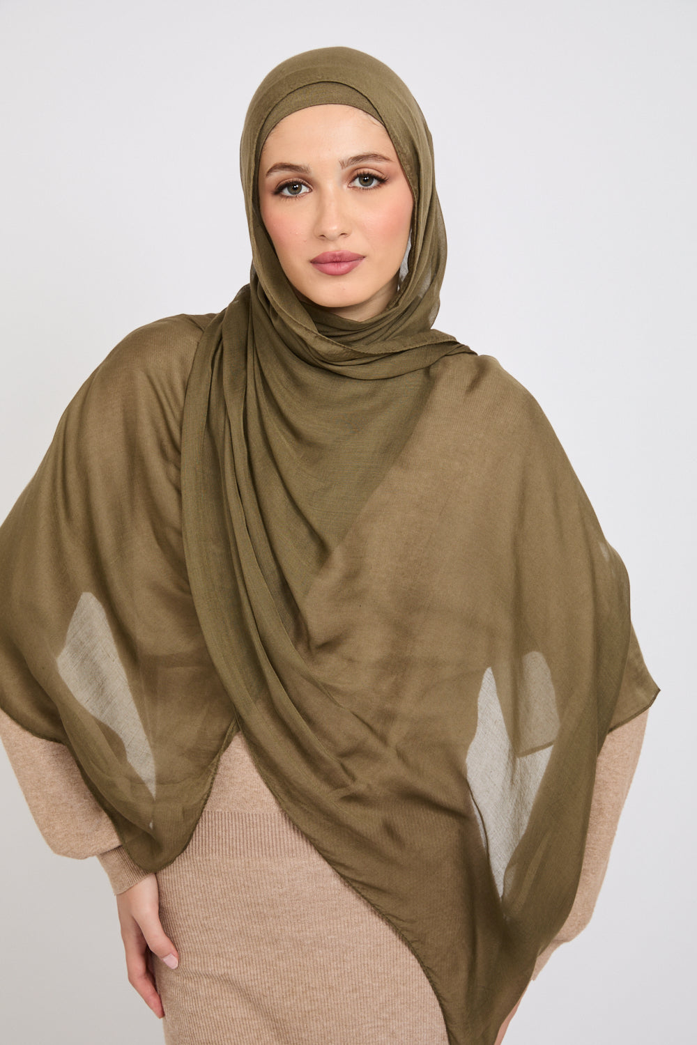 Premium Modal Matt Hijab - Smokey Olive
