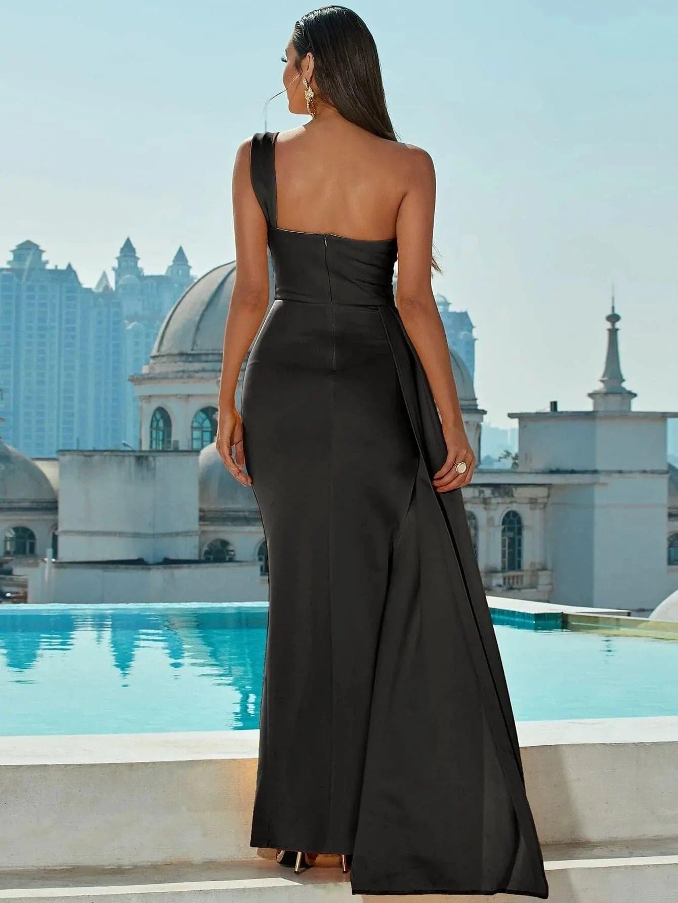Draping Maxi Prom Dress