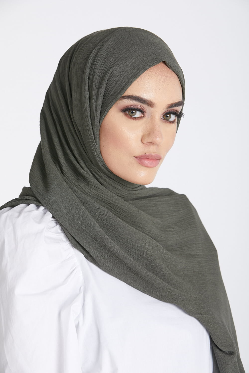 Modal Crinkle Hijab - Rifle Green