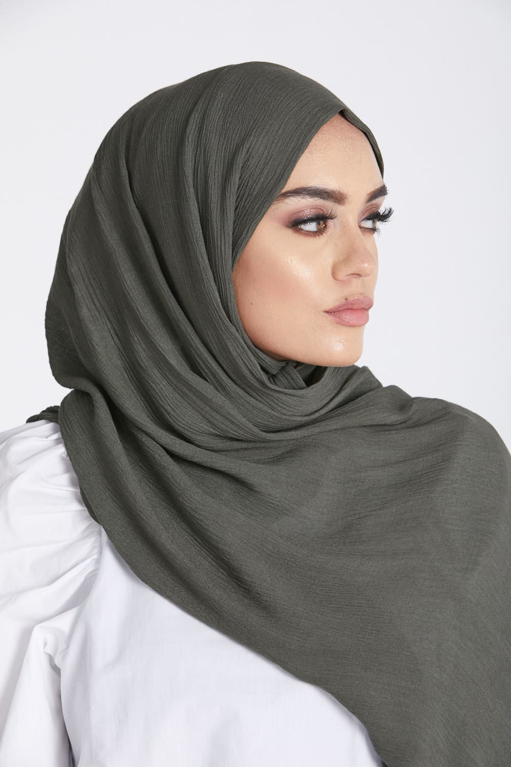Modal Crinkle Hijab - Rifle Green