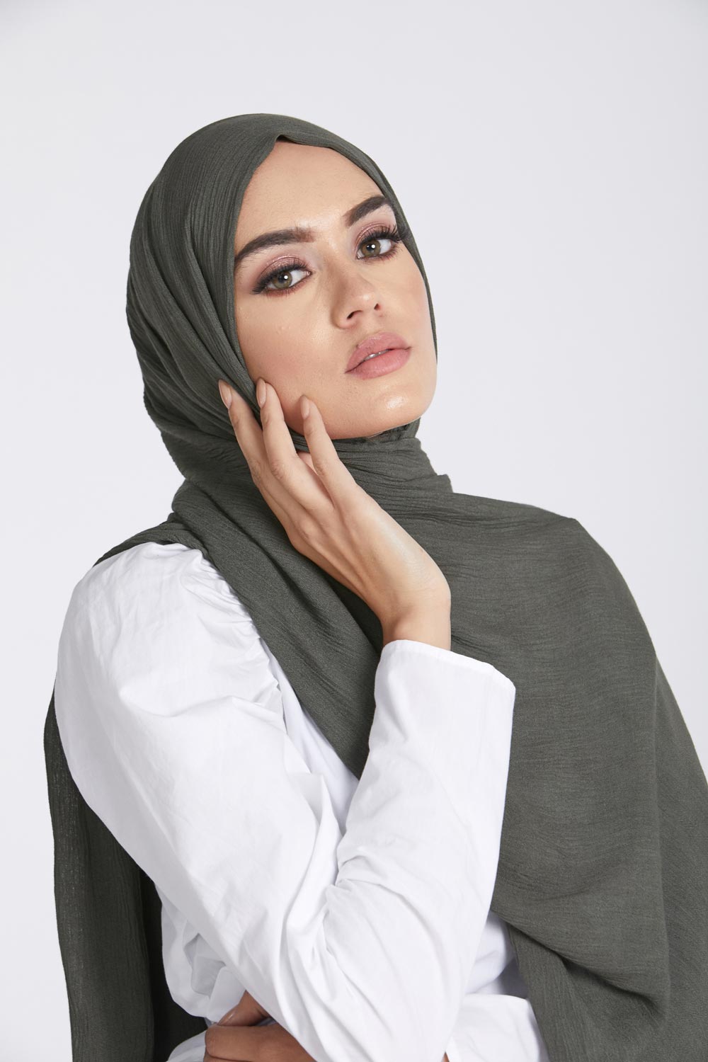Modal Crinkle Hijab - Rifle Green