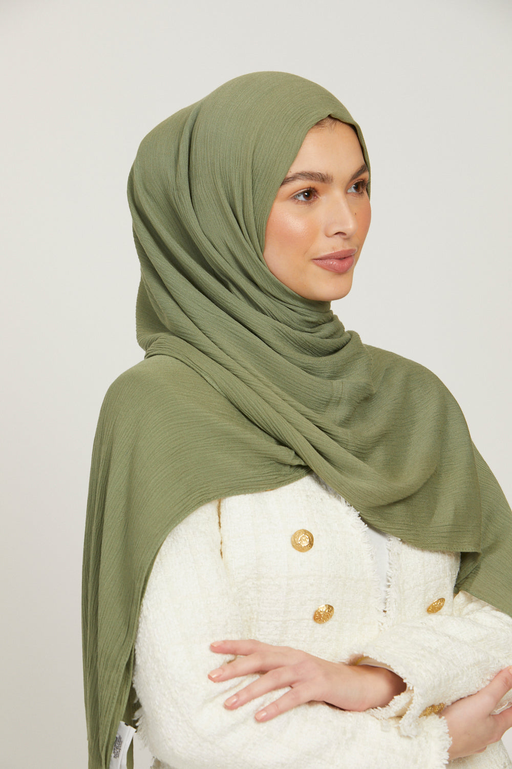 Hijab increspato in modale - Salvia