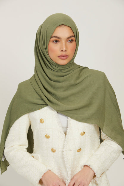 Hijab increspato in modale - Salvia