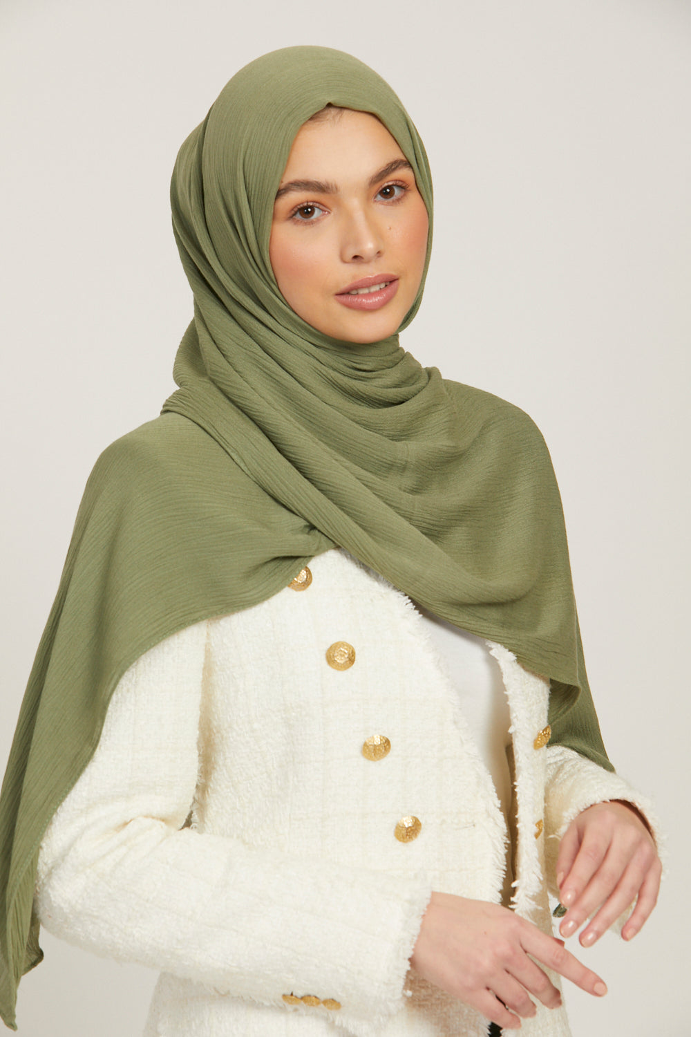 Modal Crinkle Hijab - Sage
