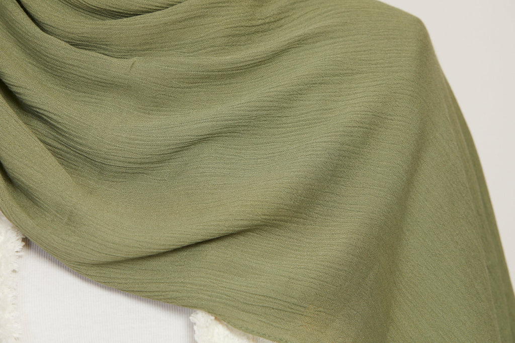 Modal Crinkle Hijab - Sage