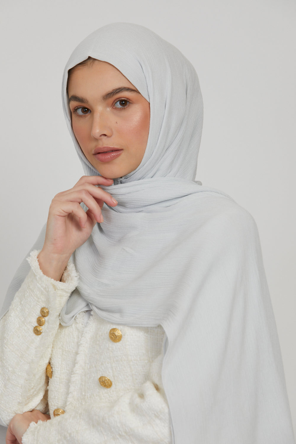 Modal Crinkle Hijab - Pewter
