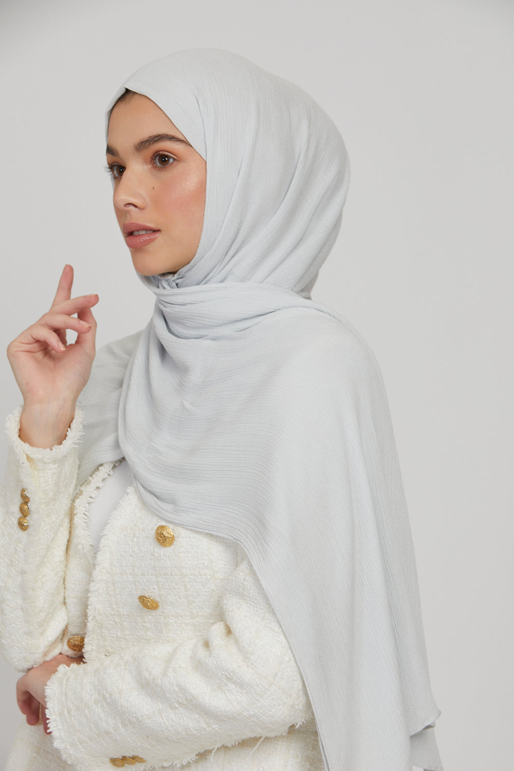 Modal Crinkle Hijab - Pewter