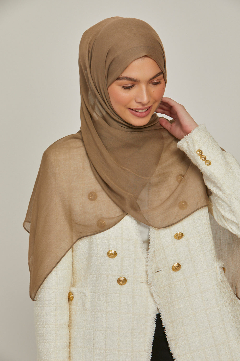 Premium Modal Matt Hijab - Taupe