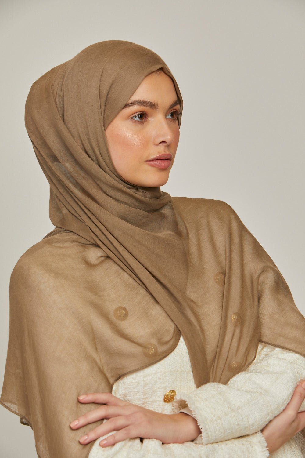 Premium Modal Matt Hijab - Taupe