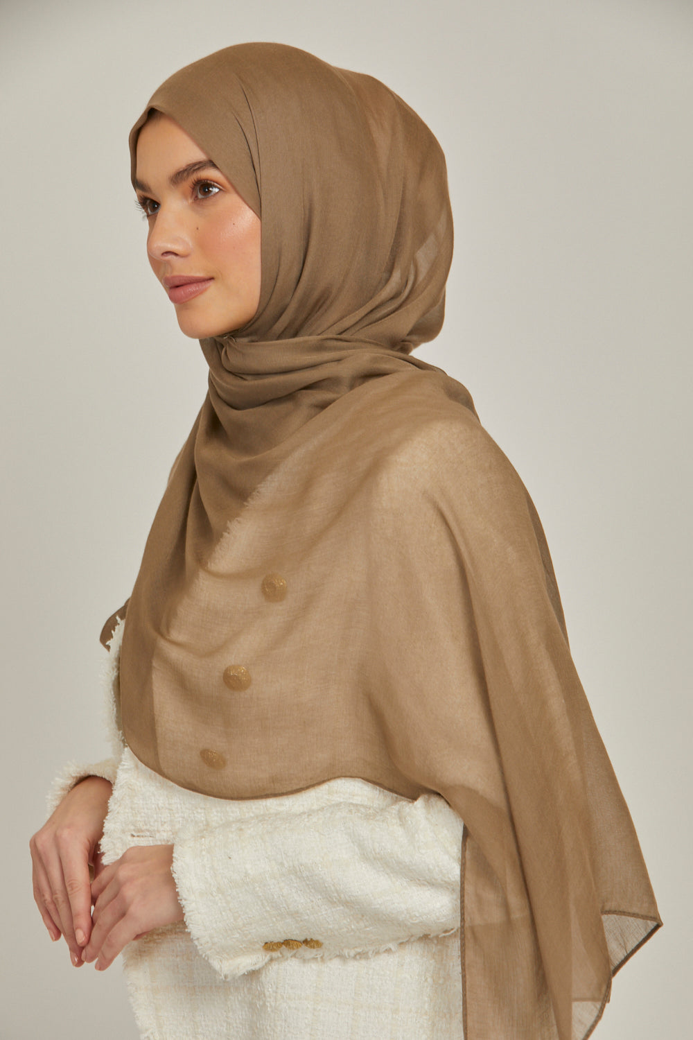 Premium Modal Matt Hijab - Taupe