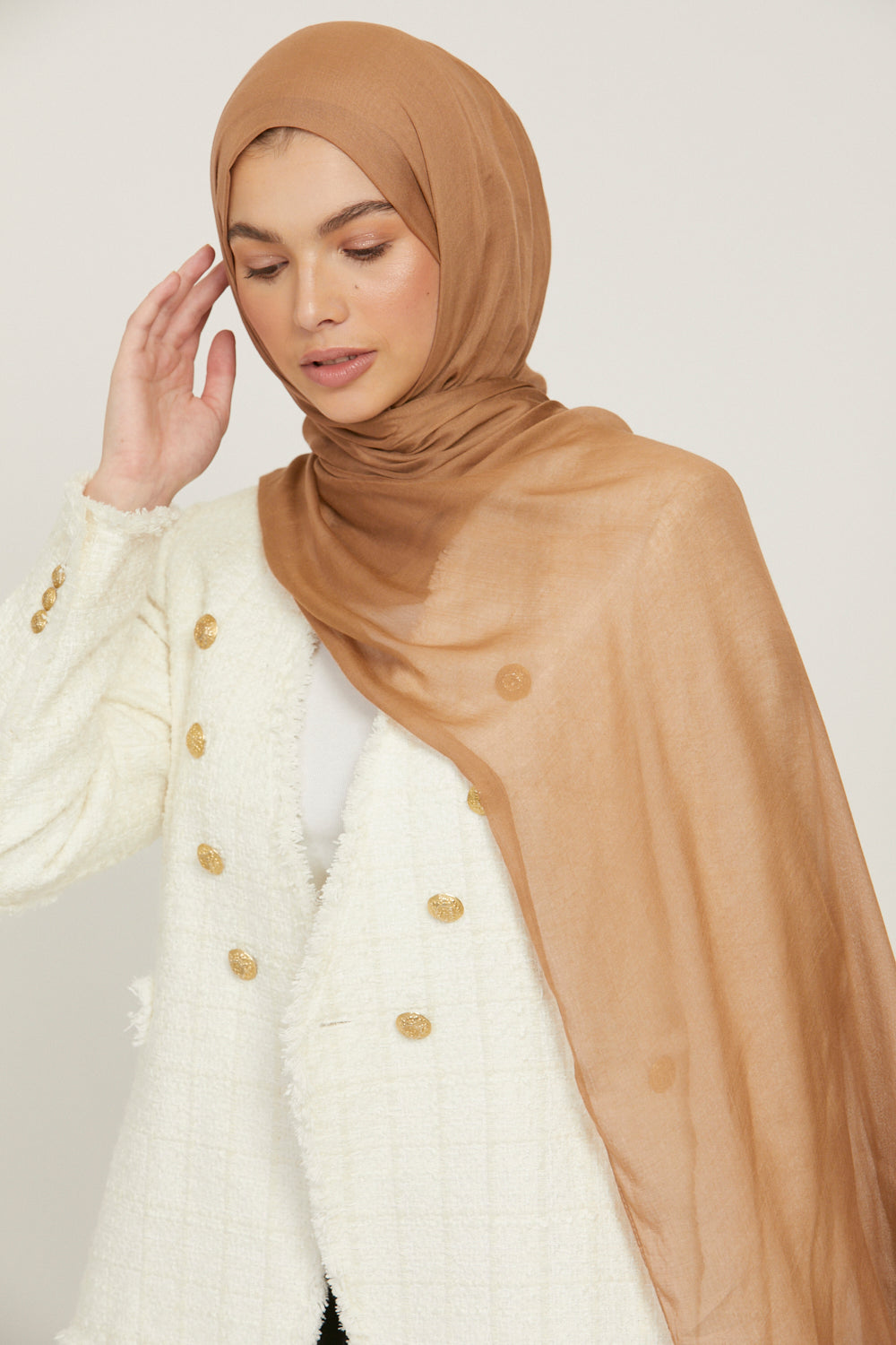Premium Modal Matt Hijab - Truffle