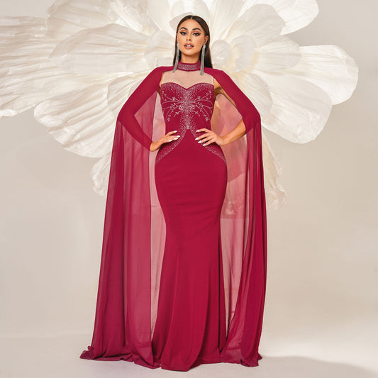 wallis sequin detail shawl maxi dress in red