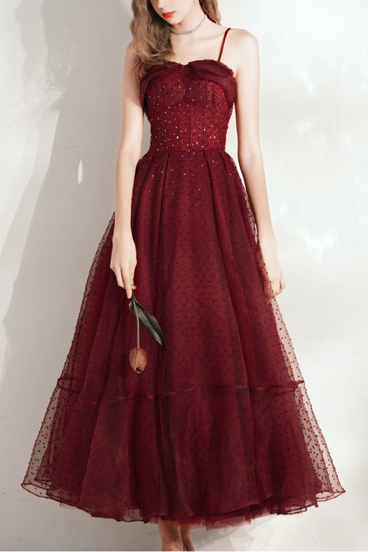 burgundy sequin detail maxi dress