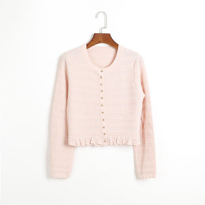 mildred Pink Textured Knit Maxi Dress & Cardigan Set