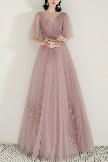 sequin bow applique maxi dress in pink