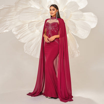 wallis sequin detail shawl maxi dress in red