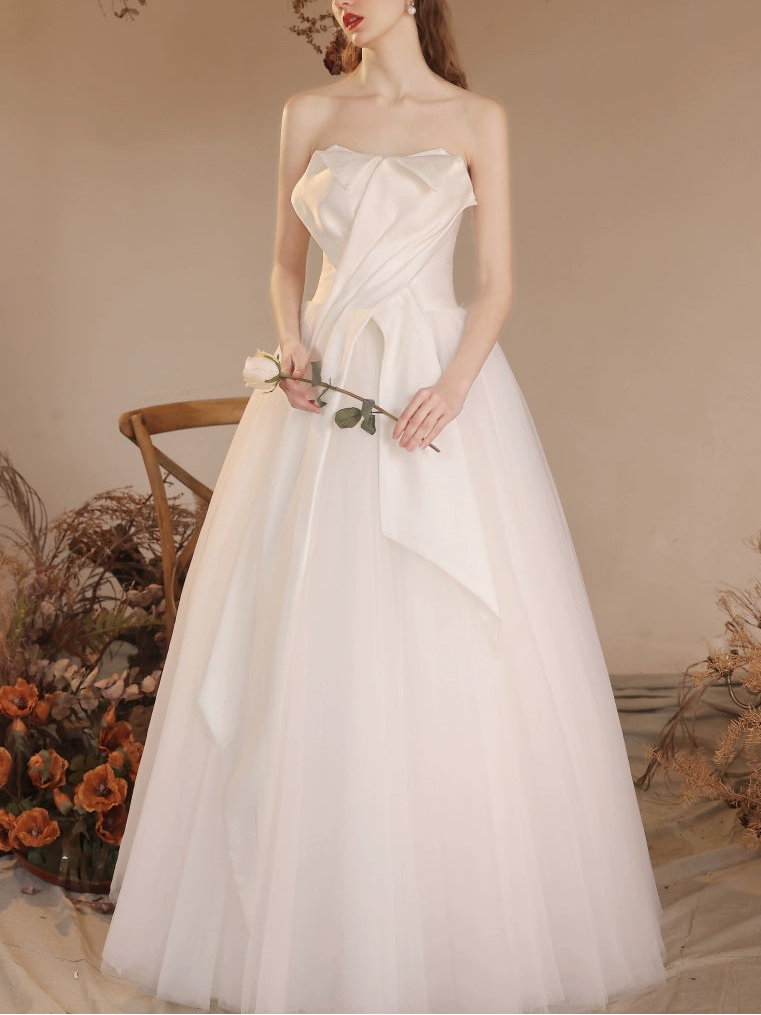off-shoulder satin pleated maxi dress in beige