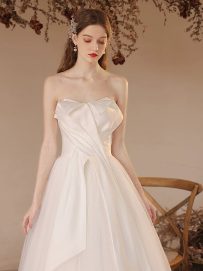 off-shoulder satin pleated maxi dress in beige