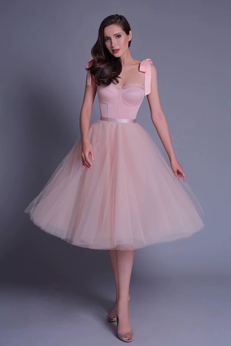 pink umbrella midi dress