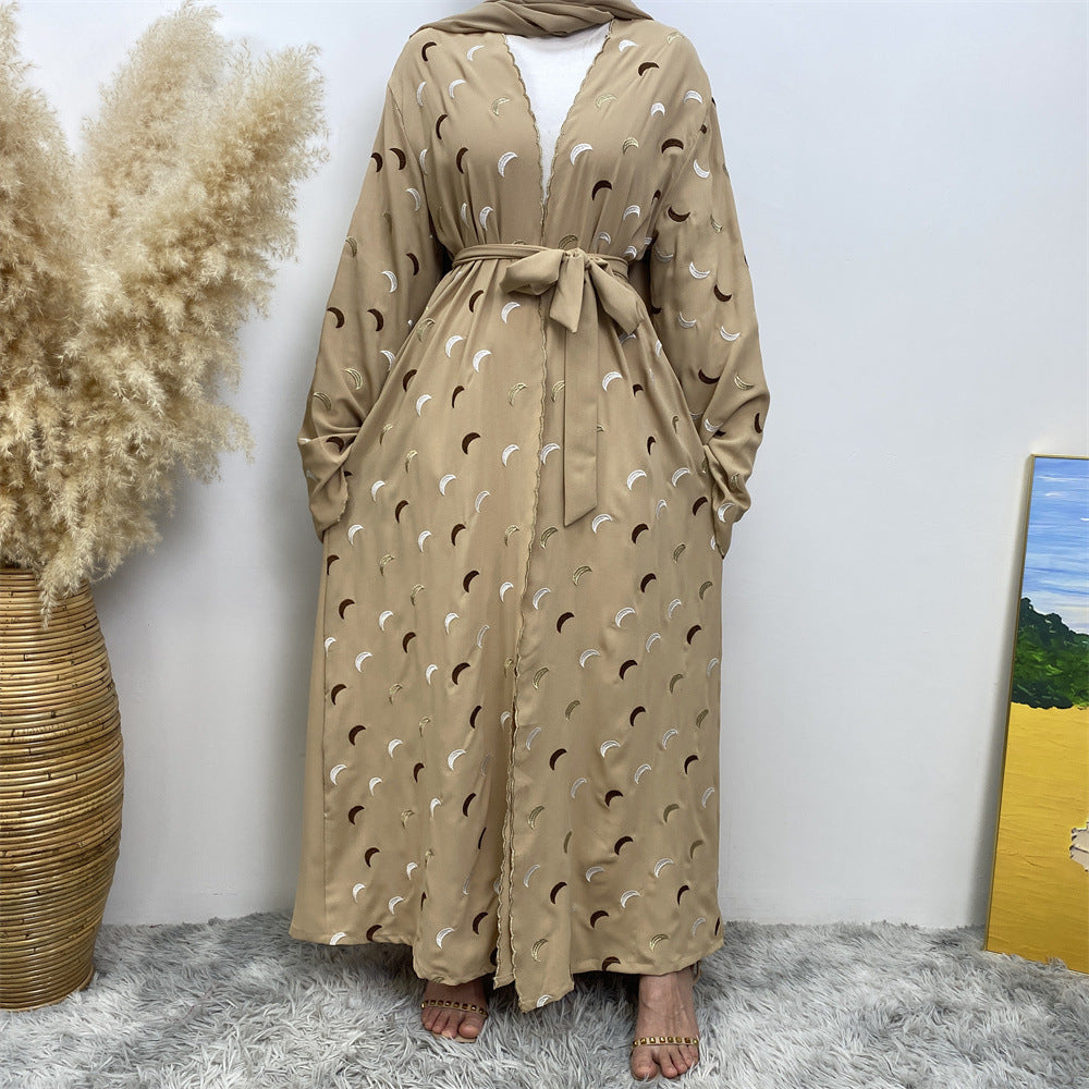 Explosions Heavy Industry Embroidery Cardigan Abaya