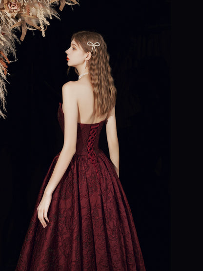 setlla Red strapless satin maxi dress