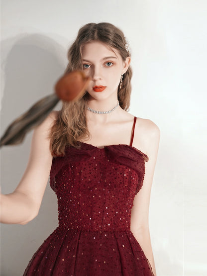 burgundy sequin detail maxi dress