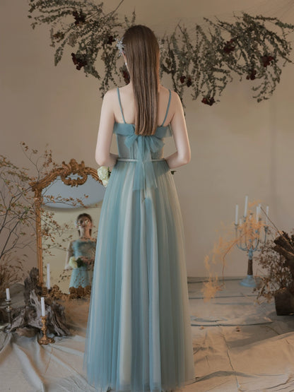 viven ruffle detail tulle maxi dress in mint