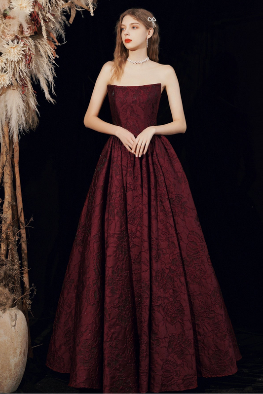 setlla Red strapless satin maxi dress