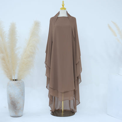 Double Layered Chiffon Large Swing Headscarf