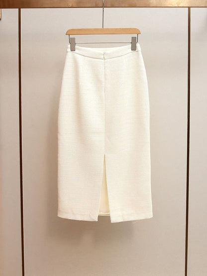 michaelia Cream Boucle Tailored Midi Dress set