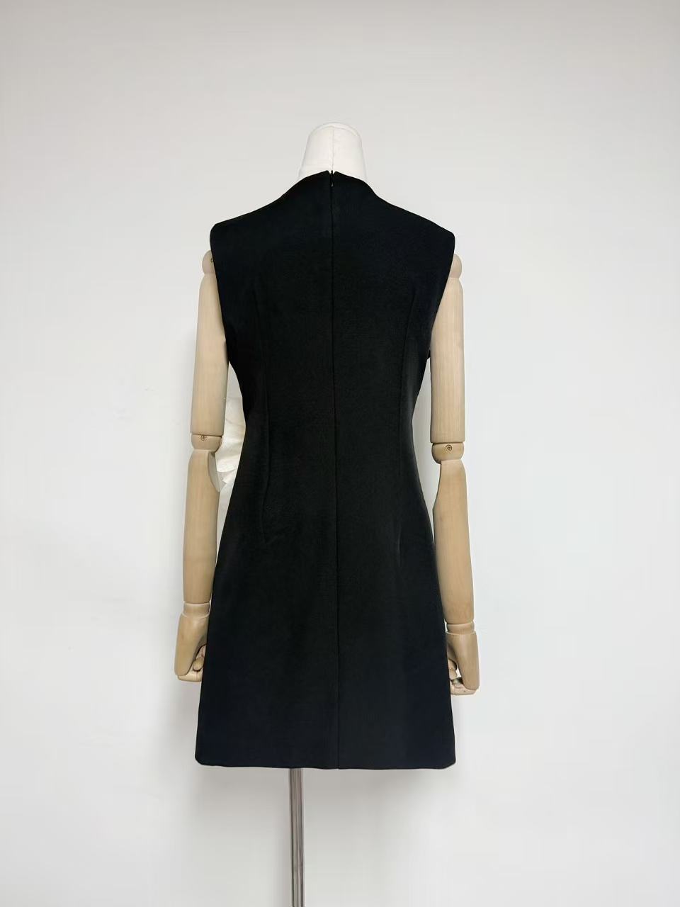 mandy 3d flower embellished Mini Dress in Black