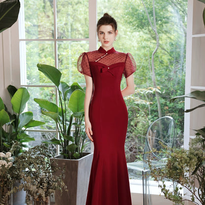 Wendy Satin bodycon Cheongsam
