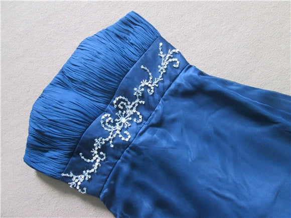 Navy blue chiffon tube top A-line maxi skirt