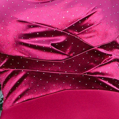 polka dots patchwork strap maxi dress in purple