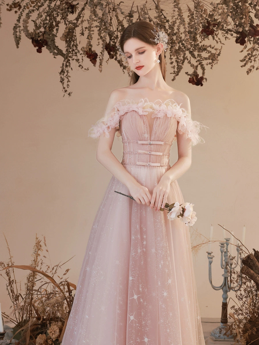 jenney flower embellished sequin maxi dress in pink