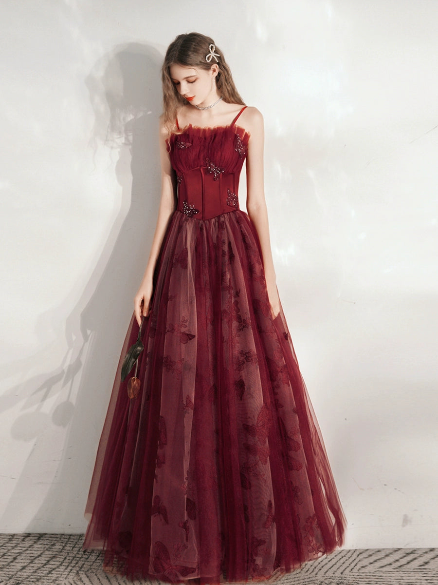 sequin bow applique maxi dress in burgundy