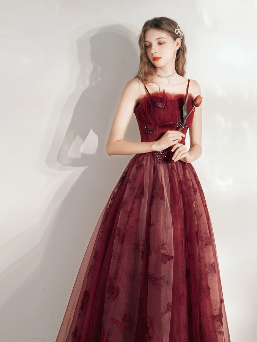 sequin bow applique maxi dress in burgundy