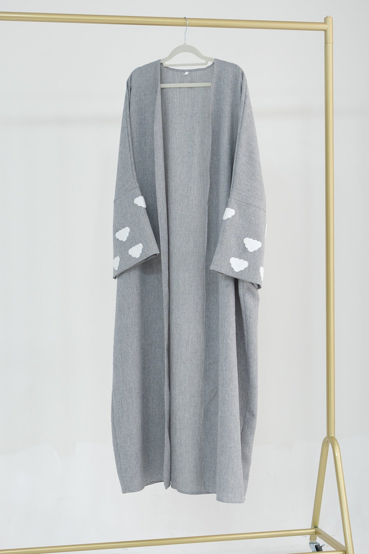 Cloud Embroidered Elegant Cardigan Robe